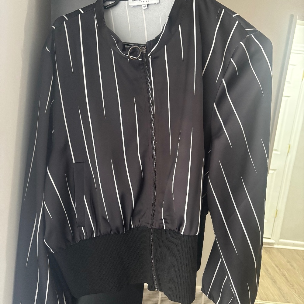 lightweight black bomber-style jacket